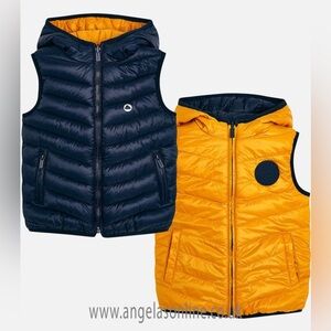 Mayoral - Boy’s Reversible Gilt - Puffer Vest - Blue & Yellow - Size:  4